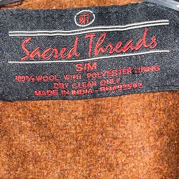 Sacred Threads Wool Blazer Patchwork Plaid Womens Size Small / Medium - Picture 3 of 8